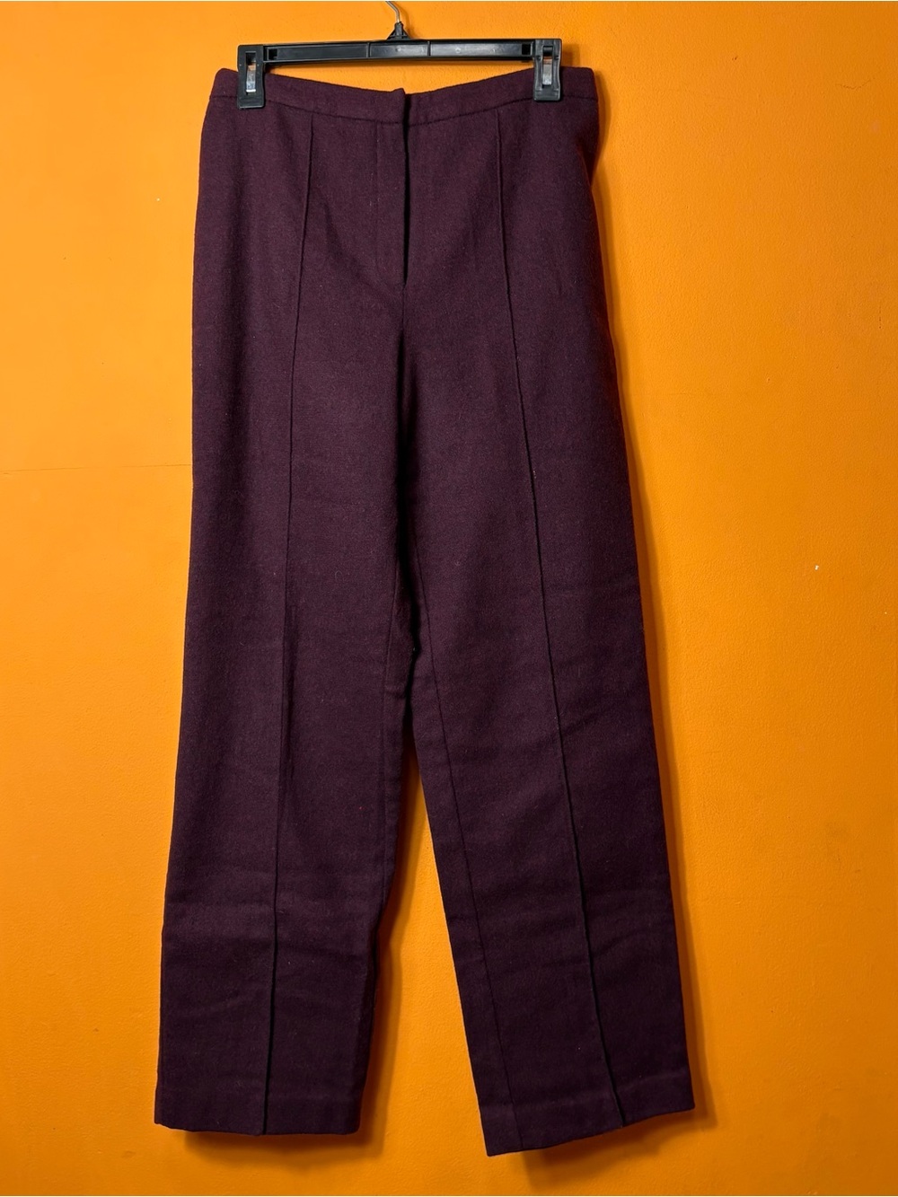 Max & Lily burgundy High Waist Preppy Office Vintage Wool wide leg trousers Sz 6